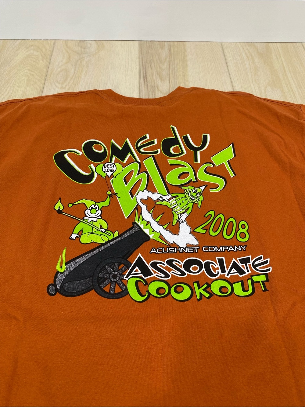Men’s Titleist Short Sleeve Shirt Orange Comedy Blast Acushnet Company Size XL